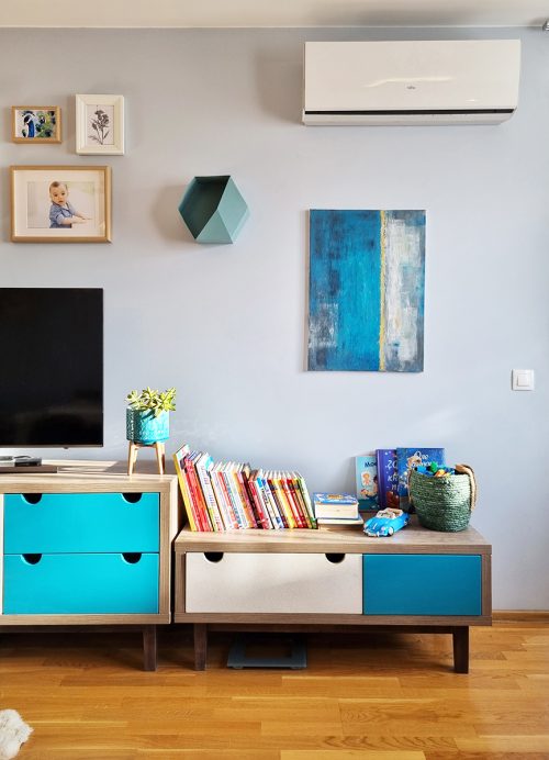 Картини и декорация в синьо и тюркоаз