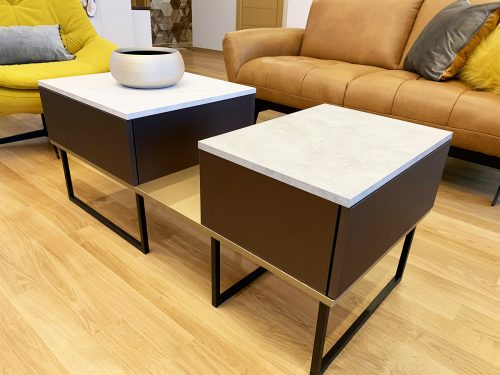 Маса за кафе мрамор, бронз и злато