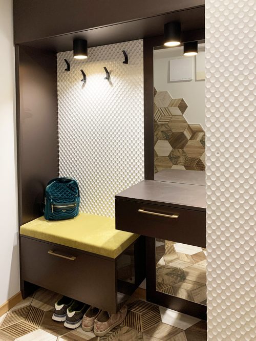 Портманто бял мдф и бронз