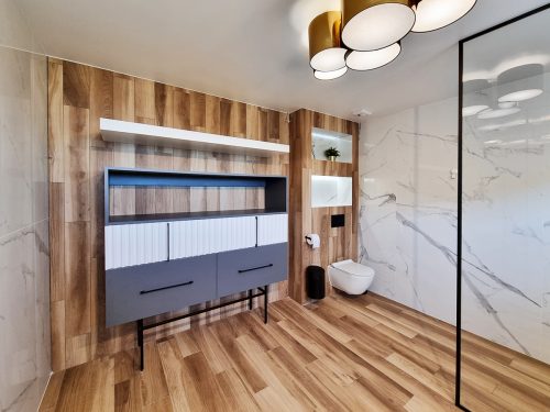 пвц шкаф графит и дървесни плочки