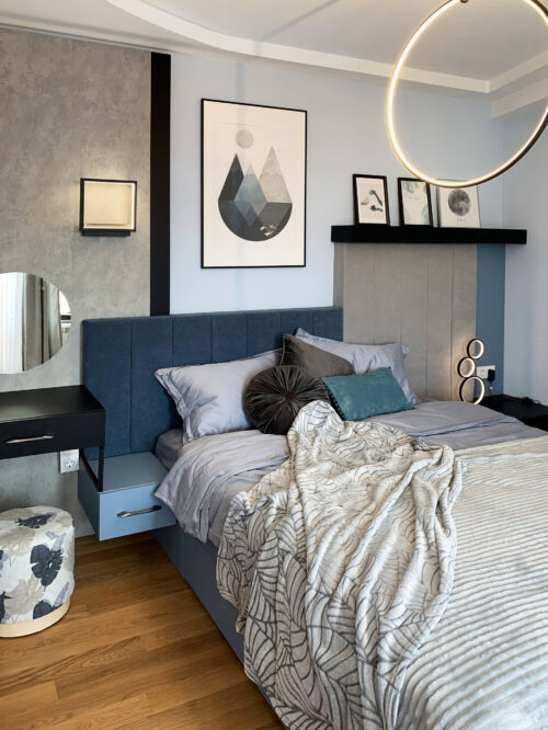 малка спалня в синьо